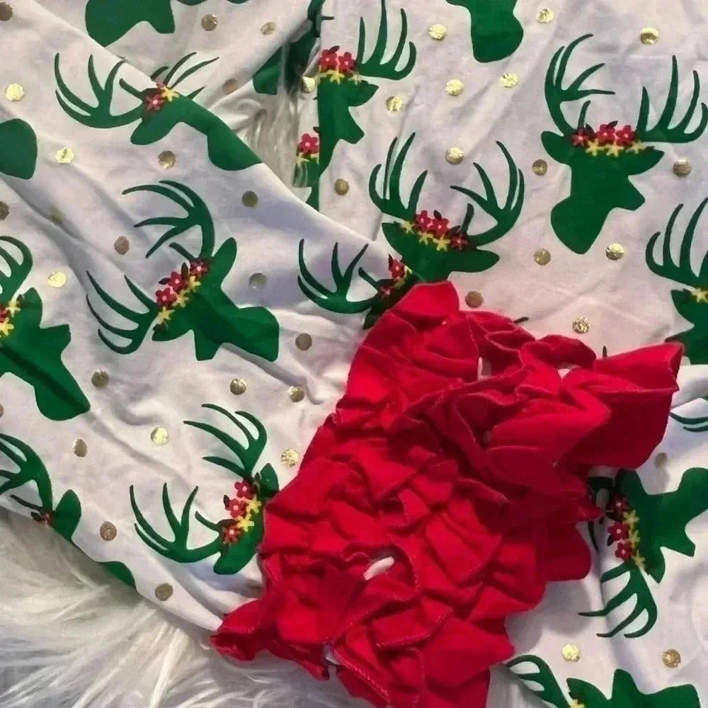GIRKS BOUTIQUE CHRISTMAS RUFFLE BOTTOM PANTS SZ XXL - Picture 6 of 6